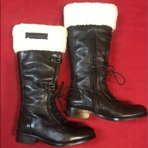 Burberry Children Girls Equestrian Boots Chocolate Leather zip Sz EU 31/US 13